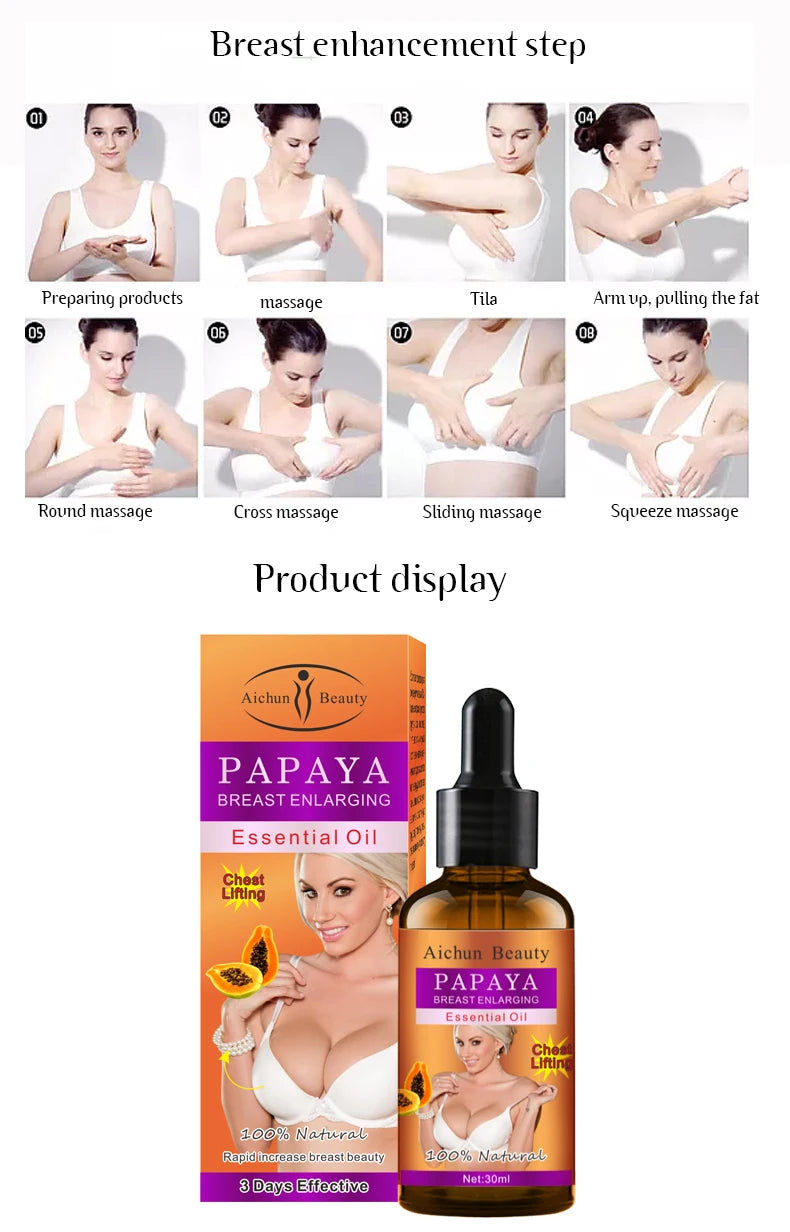 Organic Papaya Breast Firming & Lifting Oil for Bigger Bust