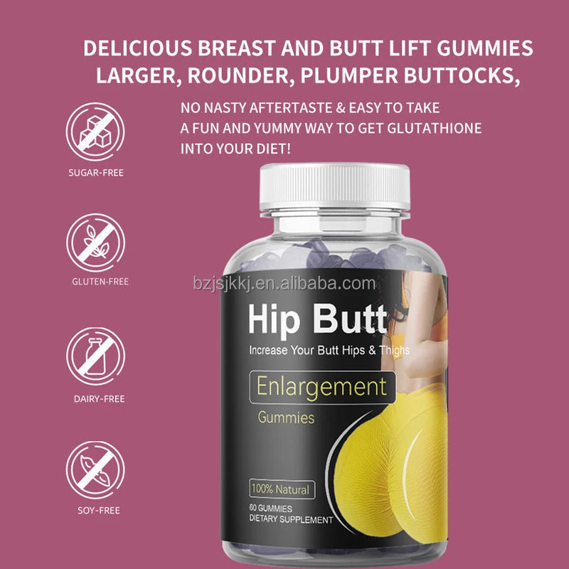 Hip & Butt Enlargement Gummies – Firming, Lifting & Shaping (60 Gummies)