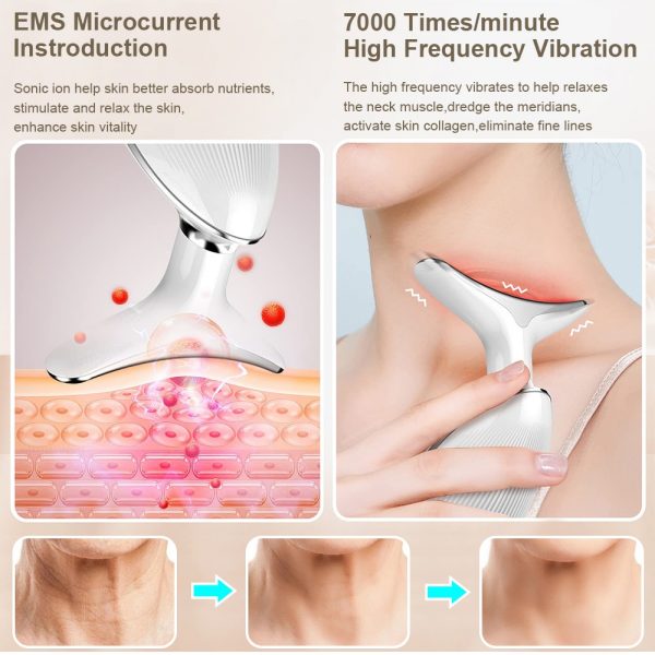 Face Neck Lifting And Tightening Massager Anti-Aging Device, Wrinkle And Double Chin Remover Beauty Device